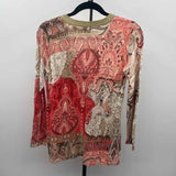 Chico's Women's Size S Peach Damask Cardigan