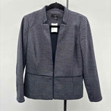 Talbots Women's Size 6P Navy Houndstooth Jacket