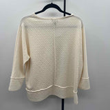 Jones New York Women's Size M Ivory Textured Long Sleeve Shirt