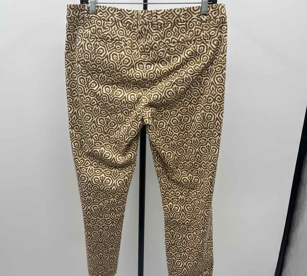 J Crew Women's Size 10 Brown Abstract Capris