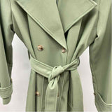 Bagatelle Women's Size L Green Solid Trenchcoat
