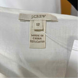 J Crew Women's Size M White Textured Sleeveless Shirt