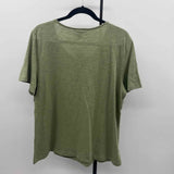 Christopher & Banks Women's Size XL Green Textured Short Sleeve Shirt