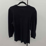 Chico's Women's Size XXL Black Ribbed Long Sleeve Shirt
