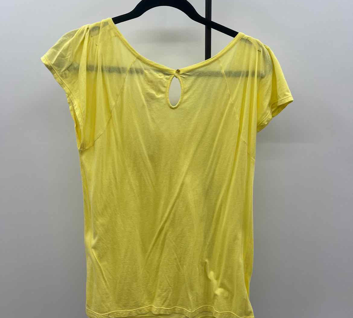 Free People Junior's Size M Yellow Solid Short Sleeve Shirt