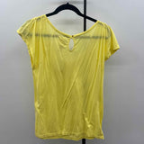 Free People Junior's Size M Yellow Solid Short Sleeve Shirt