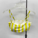 demi Women's Size M Yellow Stripe Swimsuit - Separate