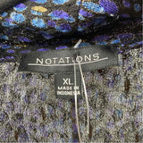 Notations Women's Size XL Blue Spotted Jacket