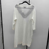 Lands End Women's Size LT White Embroidered Coverup