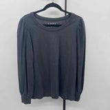 Loft Women's Size L Charcoal Solid Long Sleeve Shirt