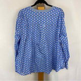 Talbots Women's Size 2XP Blue Print Long Sleeve Shirt