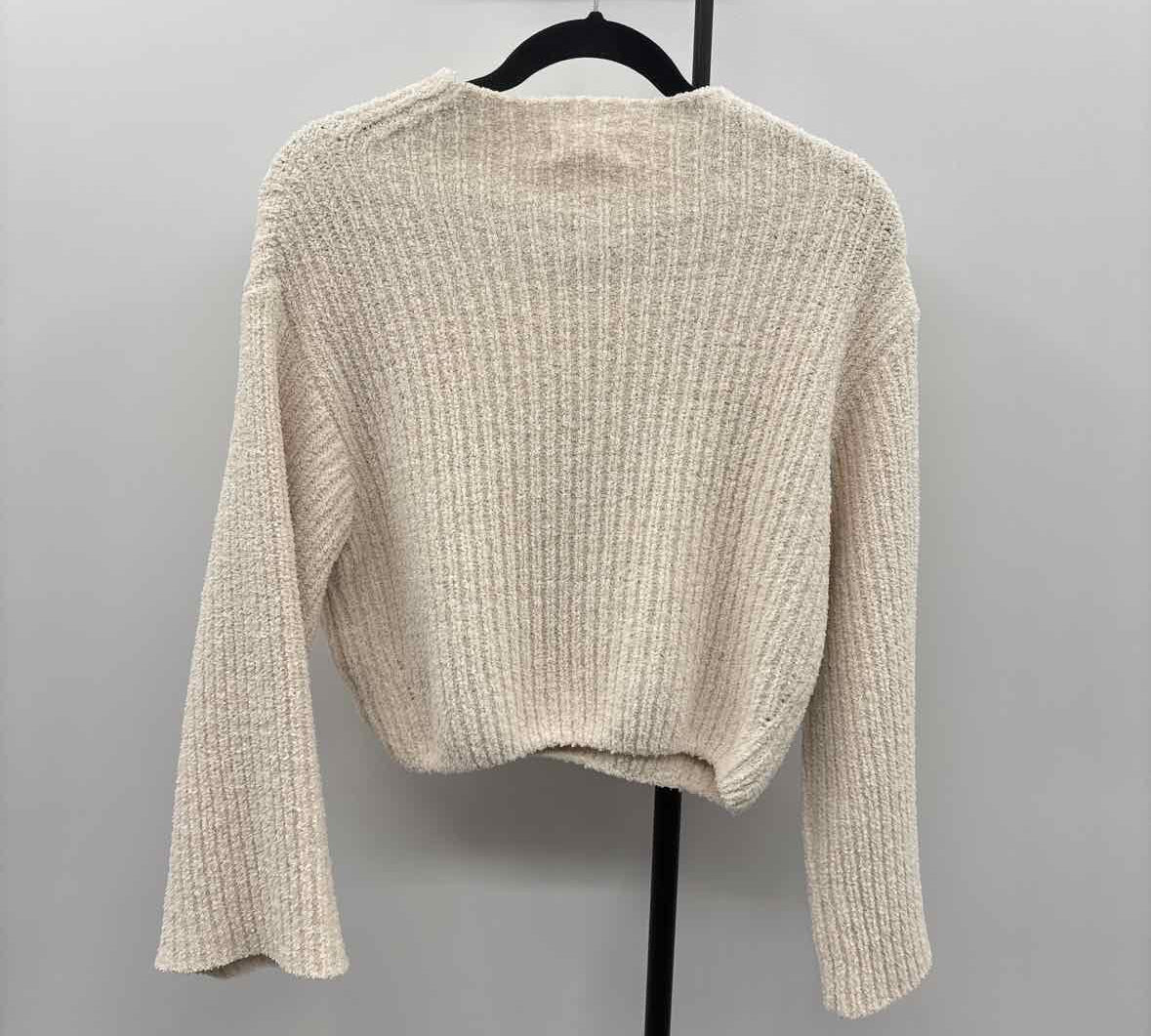 Lush Women's Size M Cream Textured Sweater