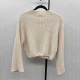 Lush Women's Size M Cream Textured Sweater