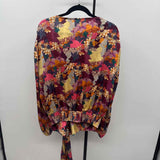 Willow Root Women's Size XXL Magenta Floral Long Sleeve Shirt