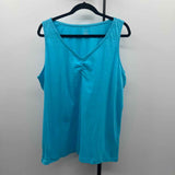 CJ Banks Women's Size 1X Turquoise Solid Sleeveless Shirt