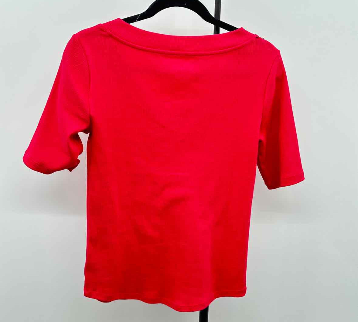 Talbots Women's Size S Watermelon Ribbed Short Sleeve Shirt