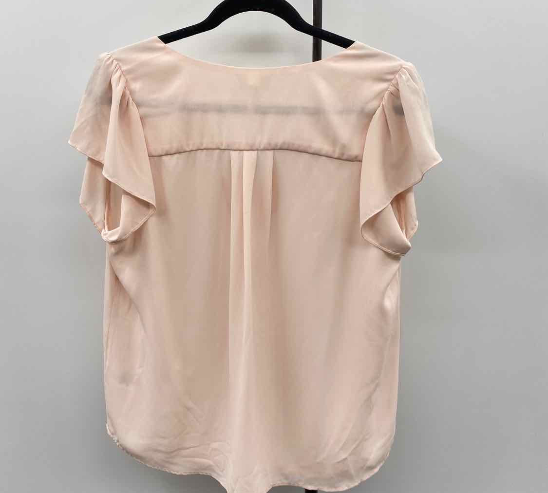 Maison Jules Women's Size XL Blush Solid Short Sleeve Shirt
