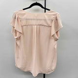 Maison Jules Women's Size XL Blush Solid Short Sleeve Shirt