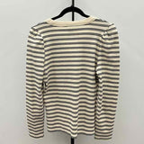 DKNY Women's Size XL Ivory Stripe Long Sleeve Shirt