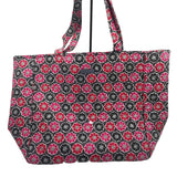 VERA BRADLEY Quilted Black Red & Pink Floral Tote Bag Purse