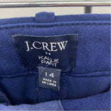 J Crew Women's Size 14 Blue Solid Pants