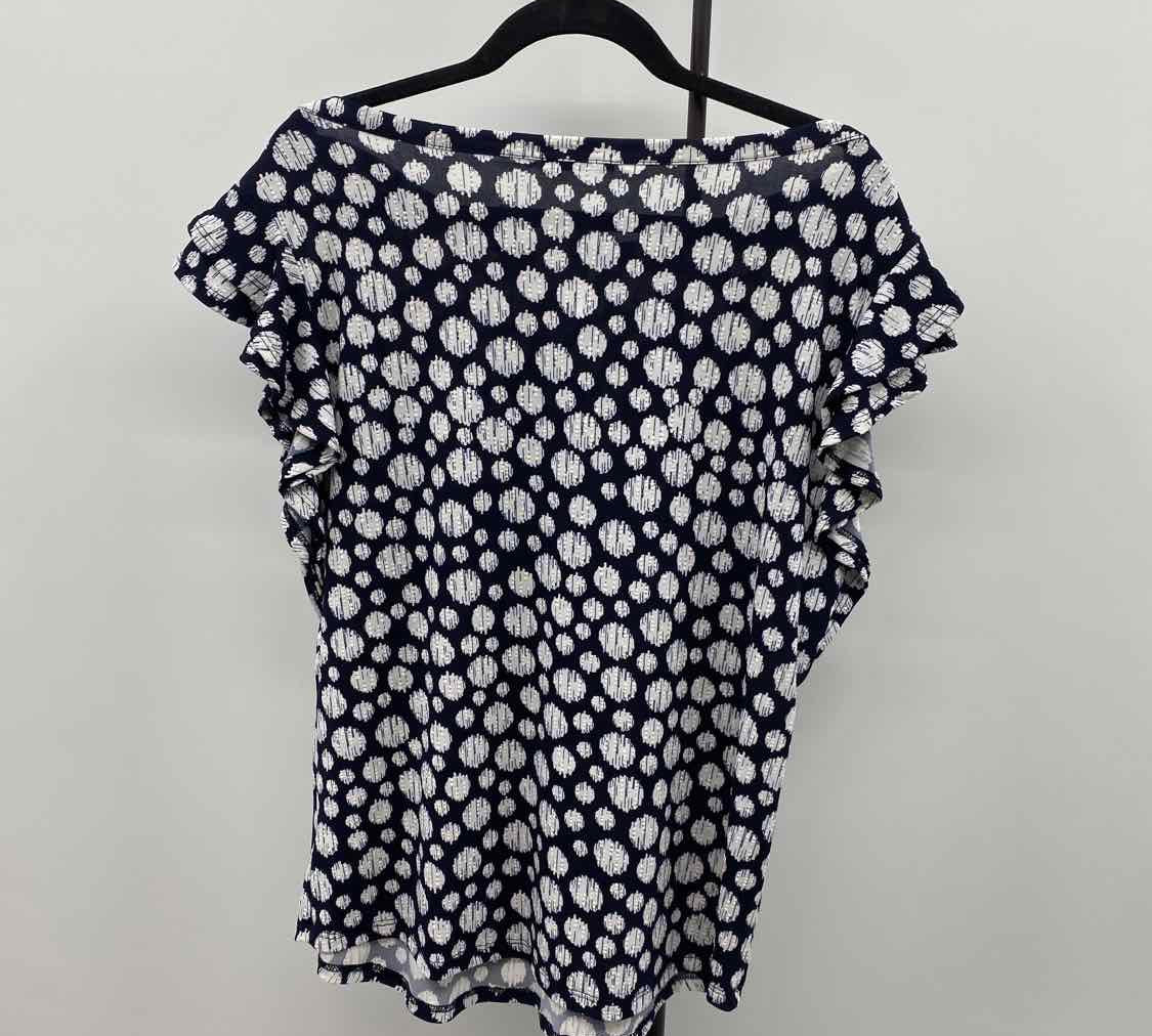 Cure Women's Size L Navy dotted Short Sleeve Shirt