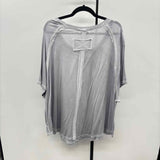 Zenana Women's Size 3X Gray Faded Short Sleeve Shirt