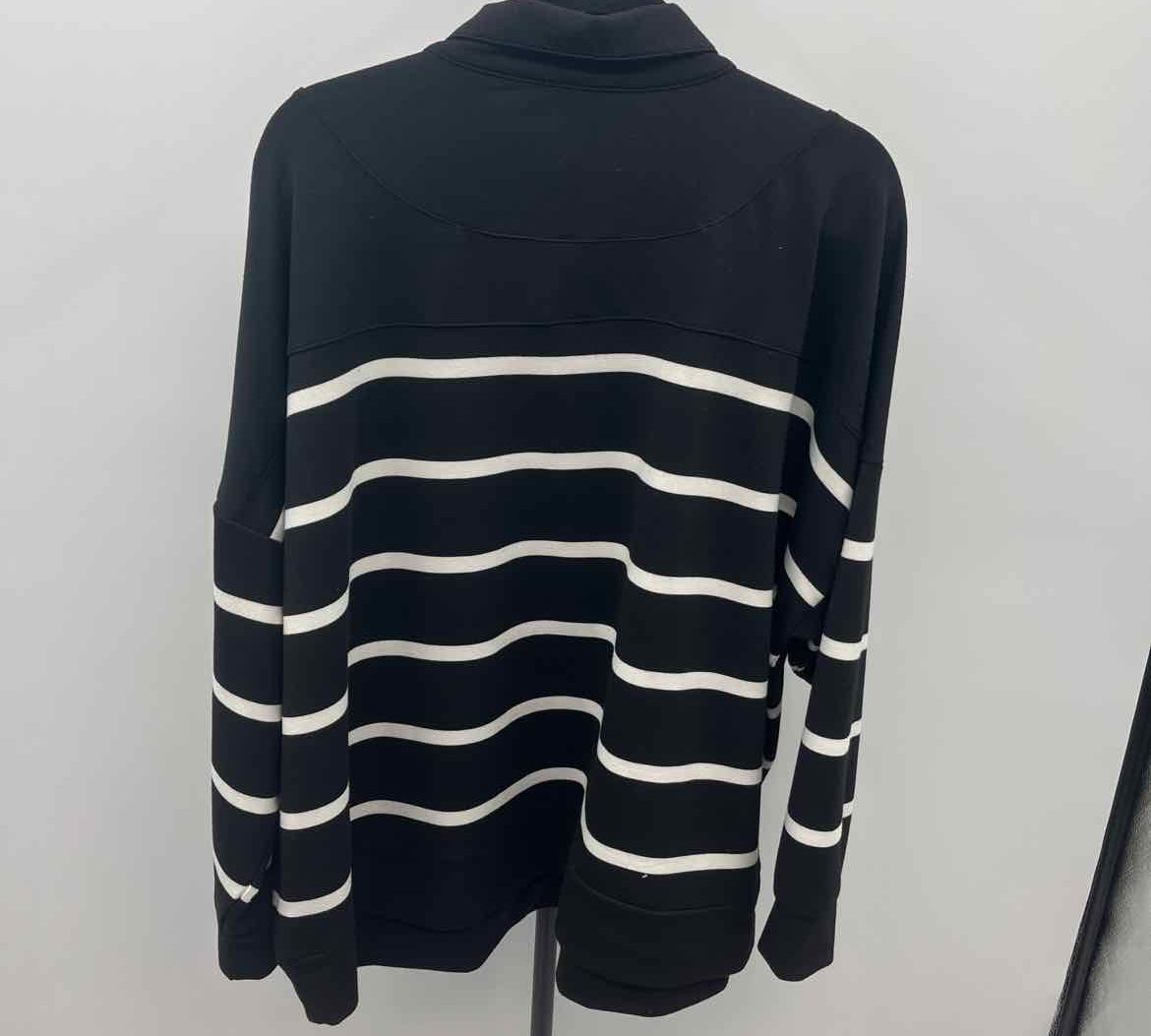 Cable & Gauge Women's Size 3X Black Stripe Long Sleeve Shirt
