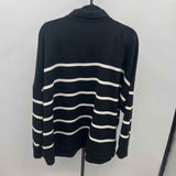 Cable & Gauge Women's Size 3X Black Stripe Long Sleeve Shirt