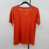 Cato Women's Size S Orange Ribbed Short Sleeve Shirt