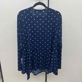 Susan Graver Women's Size 2X Navy dotted Long Sleeve Shirt