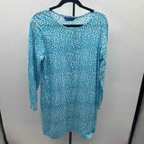 Three Islands Women's Size XL Blue Leopard Dress