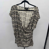 Lane Bryant Women's Size 3X Black Damask Short Sleeve Shirt