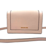 MICHAEL KORS Blush Pink Leather FULL FLAP Crossbody Purse