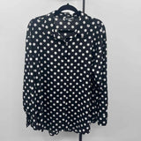 Karl Lagerfeld Women's Size L Black dotted Long Sleeve Shirt