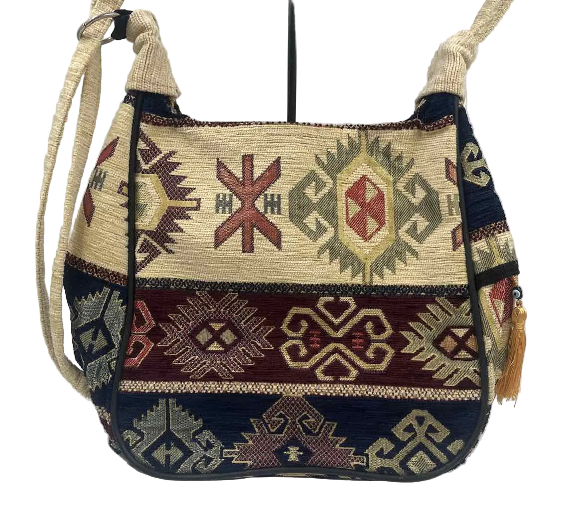 UNBRANDED Ivory & Multi AZTEC Jacquard Shoulder Bag Purse