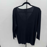 Finity Women's Size 1X Black Dashes Long Sleeve Shirt