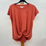 Lou & Grey Women's Size S Pumpkin Solid Short Sleeve Shirt