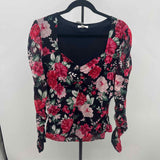 Maurice's Women's Size XXL Navy Floral Long Sleeve Shirt
