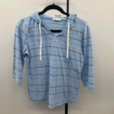 Talbots Women's Size MP Blue Stripe Long Sleeve Shirt