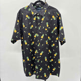 saddlebread Men's Size 2XLT Black Pineapple Short Sleeve Shirt