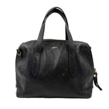 FOSSIL Black Leather Handled Satchel Purse w/Optional Crossbody Strap