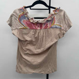 Ric Rac Women's Size M Mauve Floral Short Sleeve Shirt