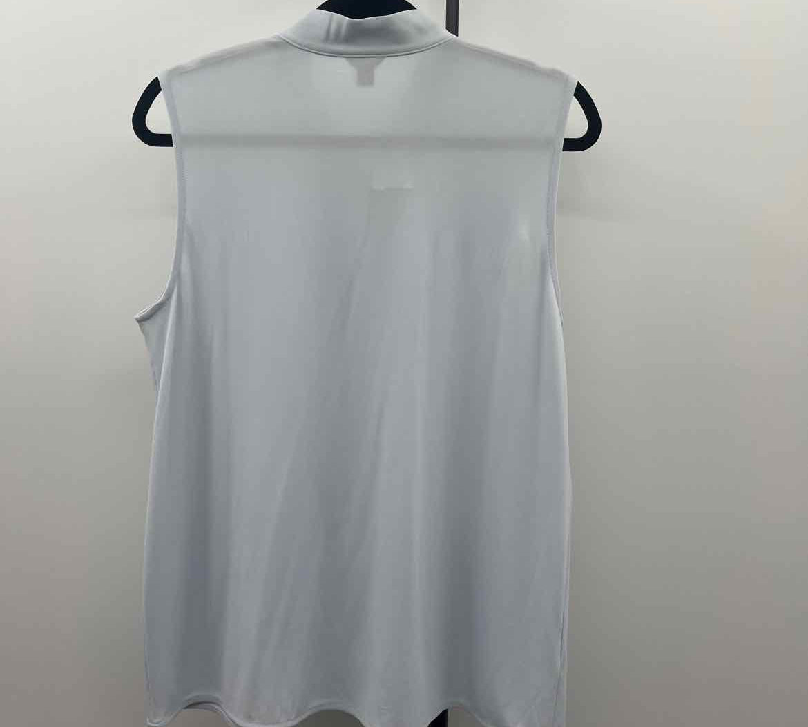Ann Taylor Women's Size L Light Blue Solid Sleeveless Shirt
