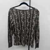 Lucky Brand Women's Size XL Charcoal Floral Long Sleeve Shirt