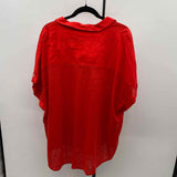 Martha Stewart Women's Size 2X Red Solid Short Sleeve Shirt