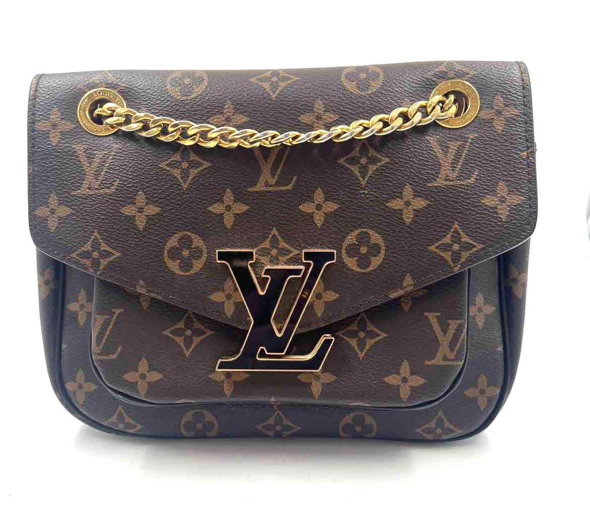 LOUIS VUITTON Brown & Tan Monogram MM PASSY Crossbody