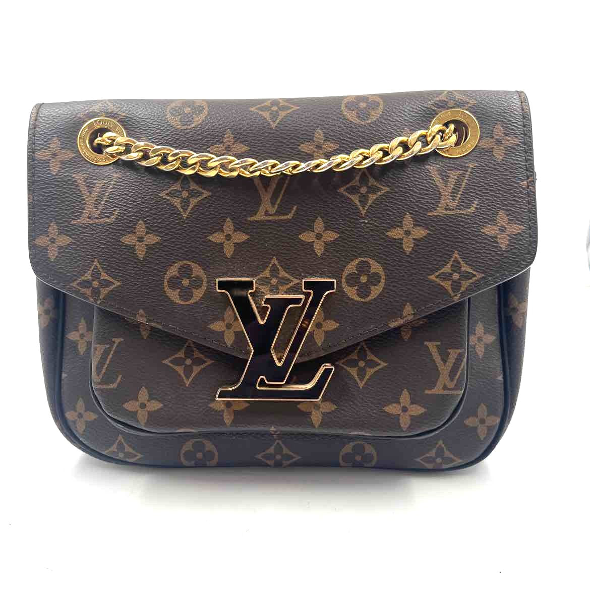 LOUIS VUITTON Brown & Tan Monogram MM PASSY Crossbody