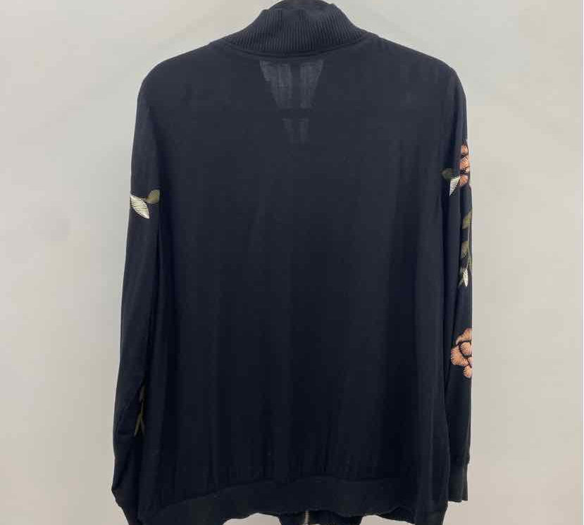 Living Doll Women's Size XL Black Floral Jacket