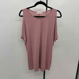 Chris & Carol Women's Size S Dusty Rose Solid Short Sleeve Shirt